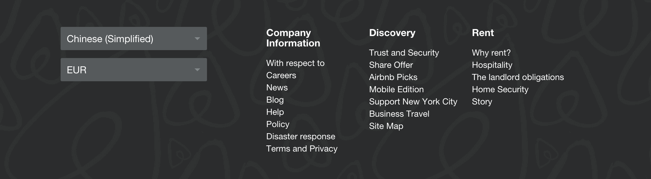 Airbnb Footer