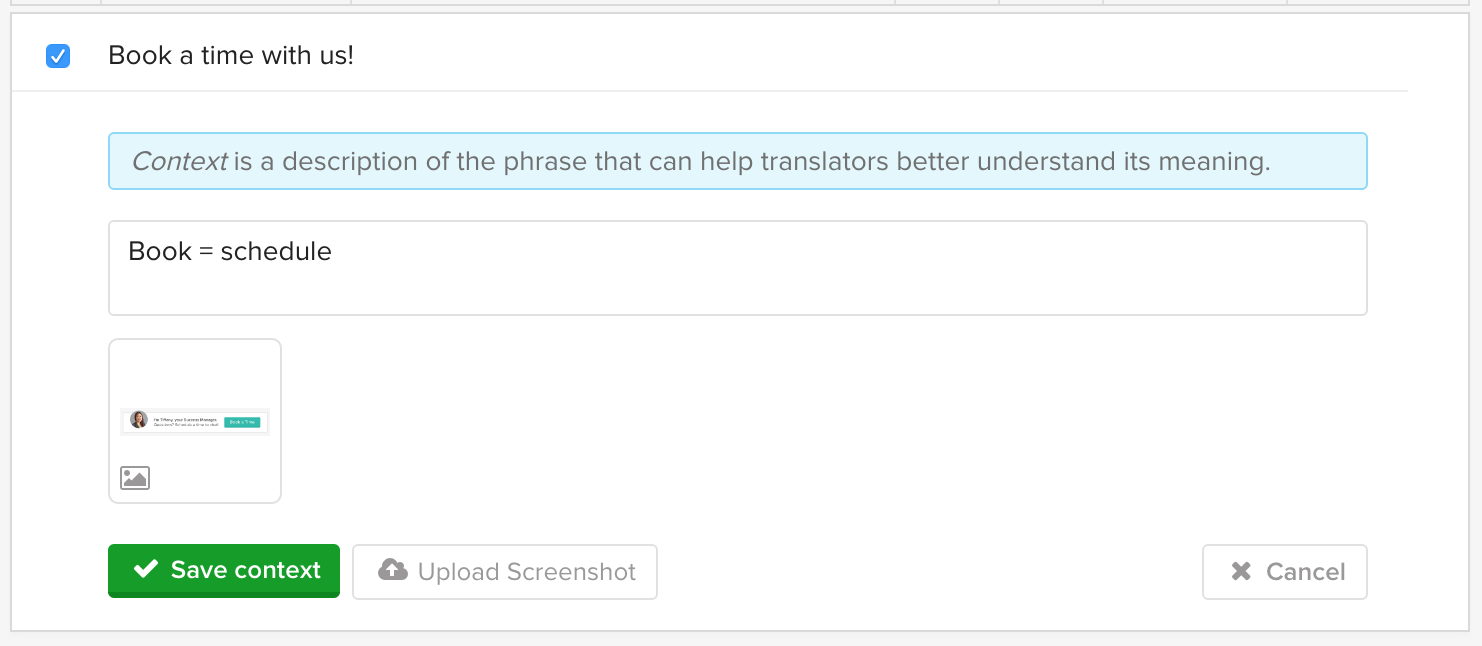 Provide better context to translators with a screenshot! 2